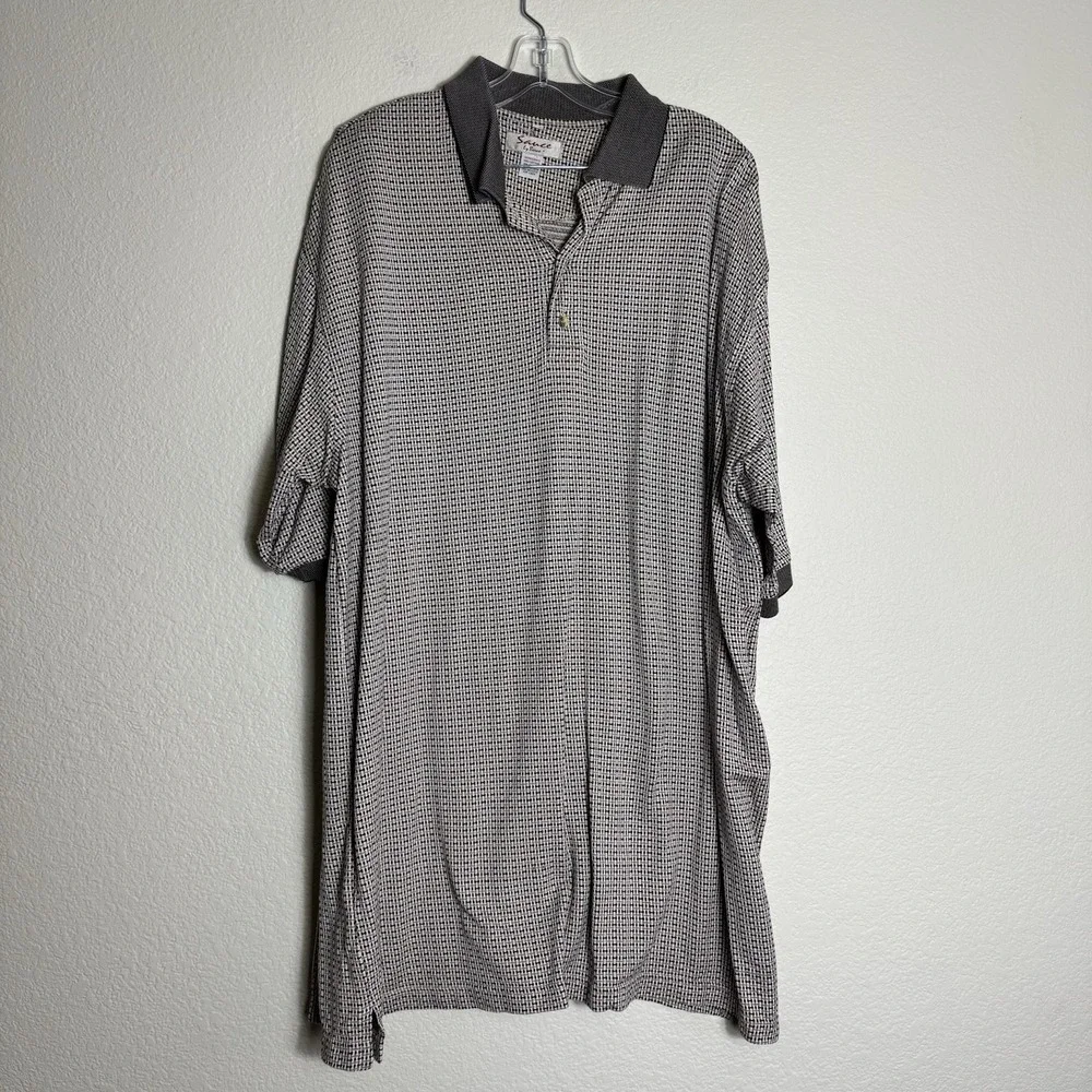 Sauce By Berne Men's Polo‎ Shirt Size XLT Short Sleeve Cotton Black and Tan